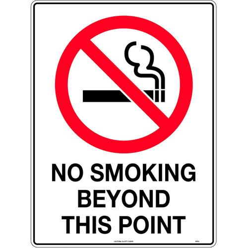 WORKWEAR, SAFETY & CORPORATE CLOTHING SPECIALISTS - 240x180mm - Self Adhesive - No Smoking Beyond This Point