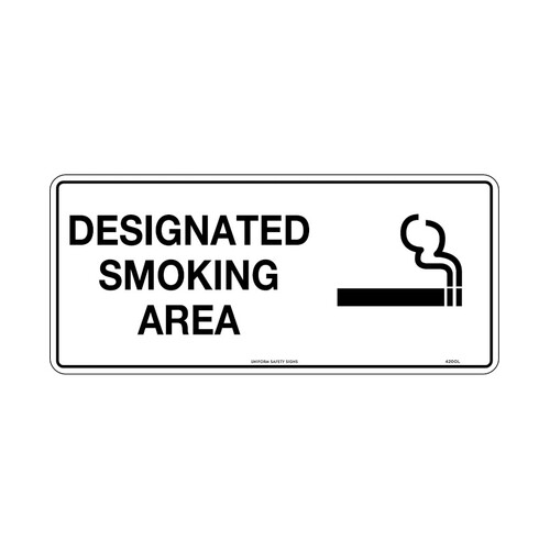 WORKWEAR, SAFETY & CORPORATE CLOTHING SPECIALISTS - 450x200mm - Poly - Designated Smoking Area