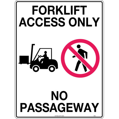 WORKWEAR, SAFETY & CORPORATE CLOTHING SPECIALISTS - 600x400mm - Metal - Forklift Access Only No Passageway