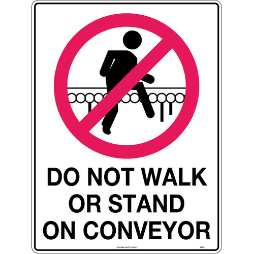 WORKWEAR, SAFETY & CORPORATE CLOTHING SPECIALISTS - 300x225mm - Metal - Do Not Stand or Walk on Conveyor