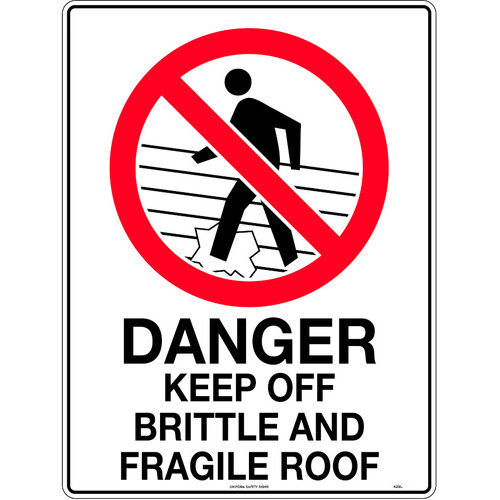 WORKWEAR, SAFETY & CORPORATE CLOTHING SPECIALISTS - 600x400mm - Metal - Danger Keep Off Brittle and Fragile Roof