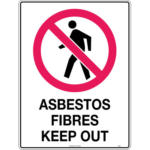 WORKWEAR, SAFETY & CORPORATE CLOTHING SPECIALISTS - 600x400mm - Metal - Asbestos Fibres Keep Out