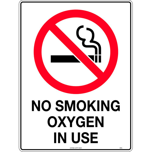 WORKWEAR, SAFETY & CORPORATE CLOTHING SPECIALISTS - 450x300mm - Poly - No Smoking Oxygen in Use