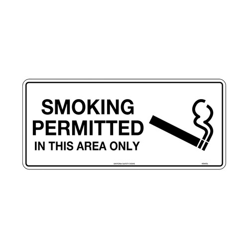 WORKWEAR, SAFETY & CORPORATE CLOTHING SPECIALISTS - 450x200mm - Metal - Smoking Permitted In This Area Only