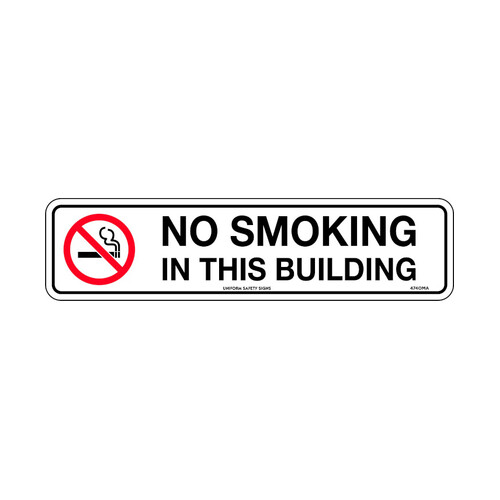 WORKWEAR, SAFETY & CORPORATE CLOTHING SPECIALISTS - 300x100mm - Self Adhesive - No Smoking In This Building