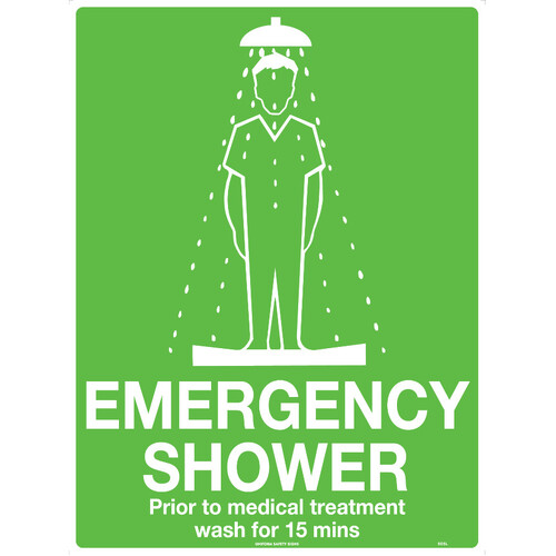 WORKWEAR, SAFETY & CORPORATE CLOTHING SPECIALISTS - 240x180mm - Self Adhesive - Emergency Shower