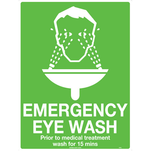 WORKWEAR, SAFETY & CORPORATE CLOTHING SPECIALISTS - 240x180mm - Self Adhesive - Emergency Eye Wash