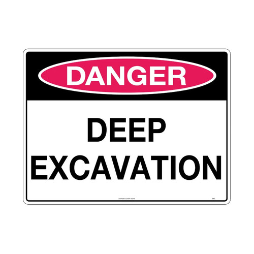 WORKWEAR, SAFETY & CORPORATE CLOTHING SPECIALISTS - 600x400mm - Metal, Class 1 Reflective - Danger Deep Excavation