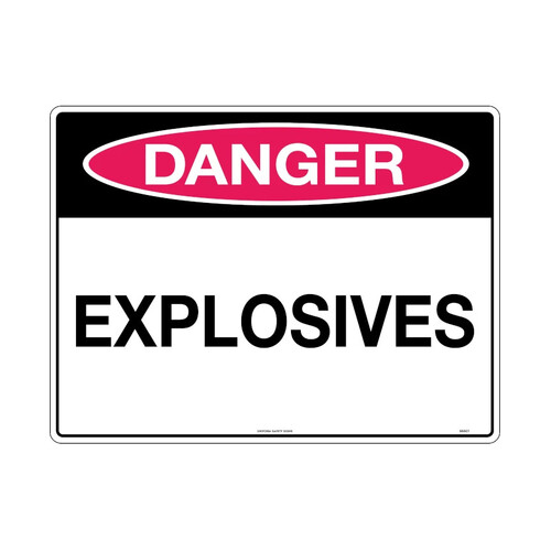 WORKWEAR, SAFETY & CORPORATE CLOTHING SPECIALISTS - 600x400mm - Metal, Class 1 Reflective - Danger Explosives