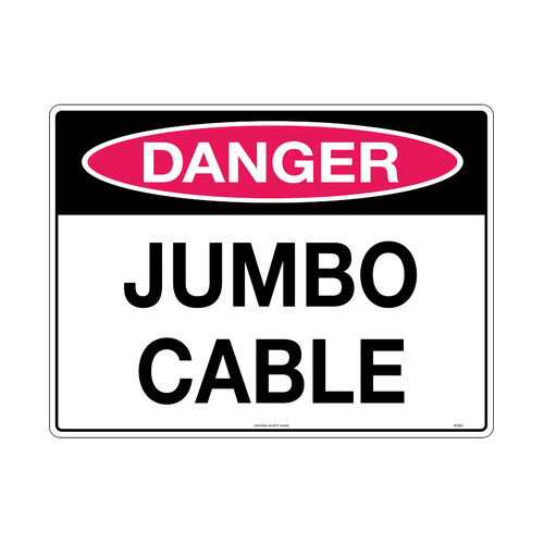 WORKWEAR, SAFETY & CORPORATE CLOTHING SPECIALISTS - 600x400mm - Metal, Class 1 Reflective - Danger Jumbo Cable