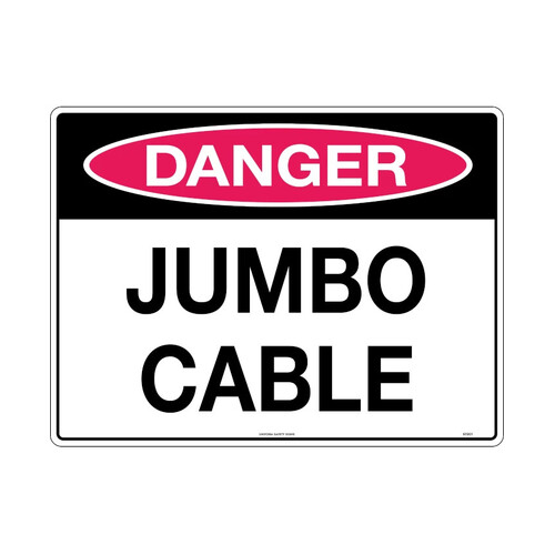 WORKWEAR, SAFETY & CORPORATE CLOTHING SPECIALISTS - 600x400mm - Metal, Class 2 Reflective - Danger Jumbo Cable