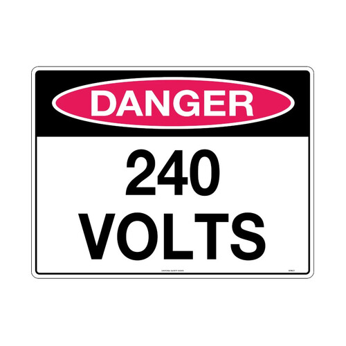 WORKWEAR, SAFETY & CORPORATE CLOTHING SPECIALISTS - 600x400mm - Metal, Class 1 Reflective - Danger 240 Volts