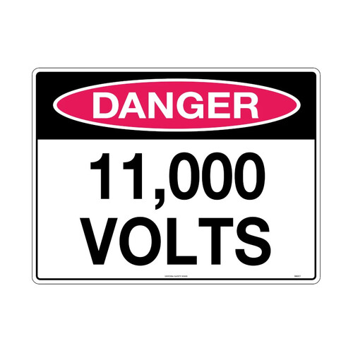 WORKWEAR, SAFETY & CORPORATE CLOTHING SPECIALISTS - 600x400mm - Metal, Class 1 Reflective - Danger 11,000 Volts