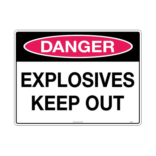 WORKWEAR, SAFETY & CORPORATE CLOTHING SPECIALISTS - 600x400mm - Metal, Class 1 Reflective - Danger Explosives Keep Out