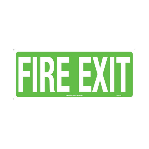 WORKWEAR, SAFETY & CORPORATE CLOTHING SPECIALISTS - 350x145mm - Self Adhesive - Luminous - Fire Exit