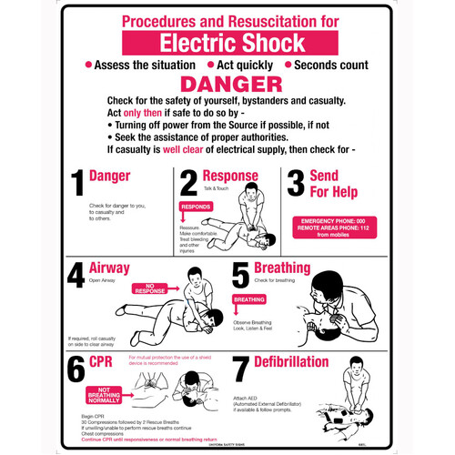 WORKWEAR, SAFETY & CORPORATE CLOTHING SPECIALISTS - 600x400mm - Metal - Electrical Shock Treatment