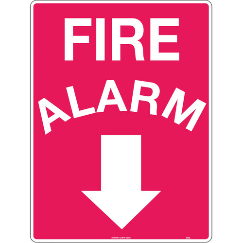 WORKWEAR, SAFETY & CORPORATE CLOTHING SPECIALISTS - 600x400mm - Metal - Fire Alarm (Arrow Down)