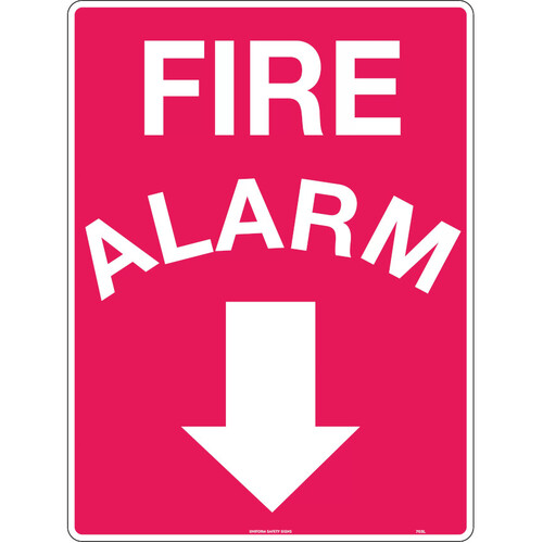 WORKWEAR, SAFETY & CORPORATE CLOTHING SPECIALISTS - 225x225mm - Off-Wall - Poly - Fire Alarm (Arrow Down)