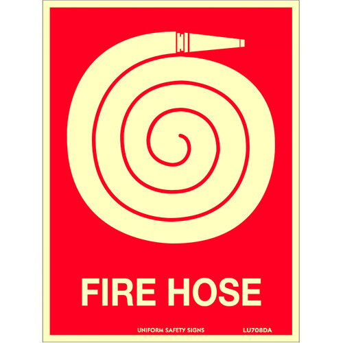 WORKWEAR, SAFETY & CORPORATE CLOTHING SPECIALISTS - 240x180mm - Self Adhesive - Fire Hose (with pictogram)