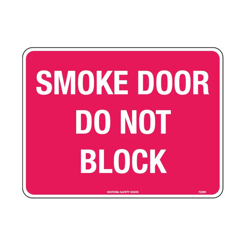 WORKWEAR, SAFETY & CORPORATE CLOTHING SPECIALISTS - 300x225mm - Self Adhesive - Smoke Door Do Not Block