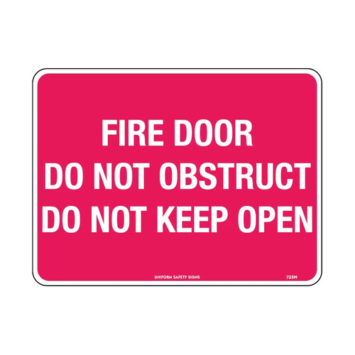 WORKWEAR, SAFETY & CORPORATE CLOTHING SPECIALISTS - 240x180mm - Self Adhesive - Fire Door Do Not Obstruct Do Not Keep Open