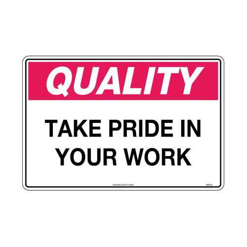 WORKWEAR, SAFETY & CORPORATE CLOTHING SPECIALISTS - 450x300mm - Poly - Quality Take Pride in Your Work