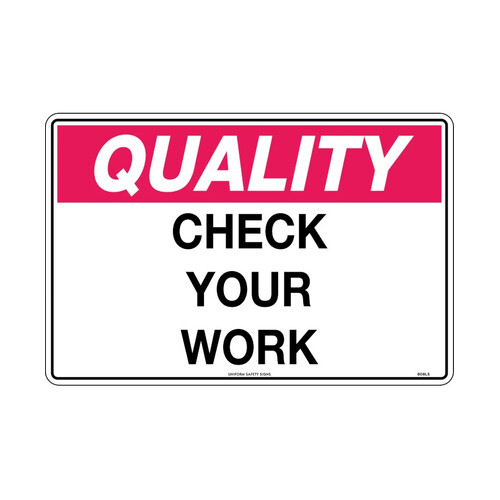 WORKWEAR, SAFETY & CORPORATE CLOTHING SPECIALISTS - 450x300mm - Poly - Quality Check Your Work