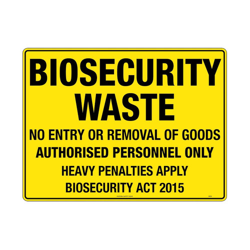 WORKWEAR, SAFETY & CORPORATE CLOTHING SPECIALISTS - 600x400mm - Metal - Biosecurity Waste