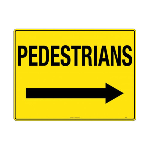 WORKWEAR, SAFETY & CORPORATE CLOTHING SPECIALISTS - 600x225mm - Corflute - Pedestrians  [Arrow Right]