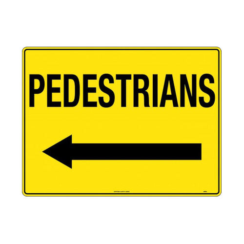 WORKWEAR, SAFETY & CORPORATE CLOTHING SPECIALISTS - 600x225mm - Corflute - Pedestrians  [Arrow Left]