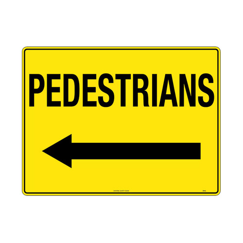 WORKWEAR, SAFETY & CORPORATE CLOTHING SPECIALISTS - 600x400mm - Metal - Pedestrians (Arrow Left)