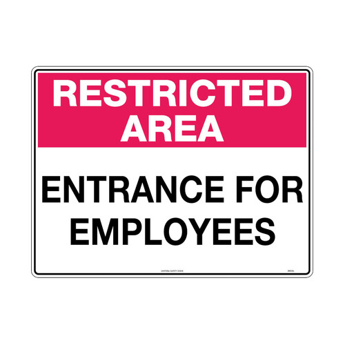 WORKWEAR, SAFETY & CORPORATE CLOTHING SPECIALISTS - 450x300mm - Metal - Restricted Area Entrance For Employees