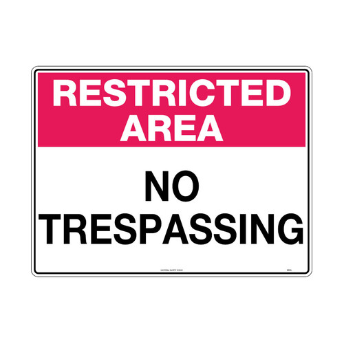 WORKWEAR, SAFETY & CORPORATE CLOTHING SPECIALISTS - 600x400mm - Metal - Restricted Area No Trespassing