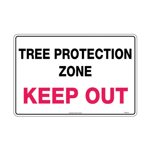 WORKWEAR, SAFETY & CORPORATE CLOTHING SPECIALISTS - 450x300mm - Poly - Tree Protection Zone Keep Out