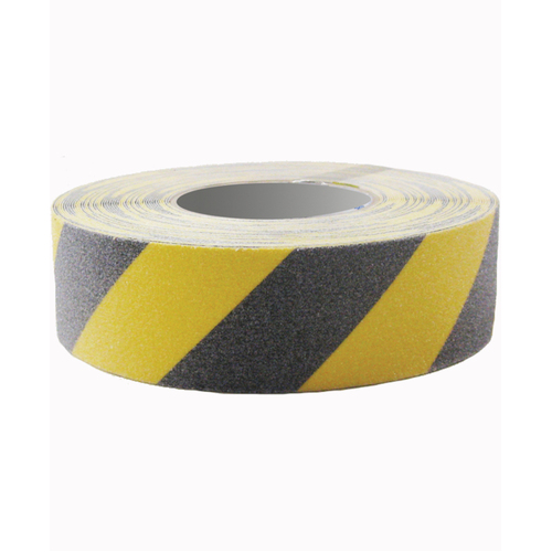 WORKWEAR, SAFETY & CORPORATE CLOTHING SPECIALISTS - 100mm x 18.2m Black/Yellow Anti-Slip Tape