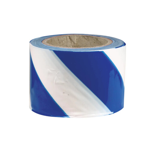 WORKWEAR, SAFETY & CORPORATE CLOTHING SPECIALISTS - 75mm x 50mtr - Barrier Tape - Blue/White