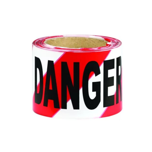 WORKWEAR, SAFETY & CORPORATE CLOTHING SPECIALISTS - 75mm x 50mtr - Barrier Tape - Red/White - Danger