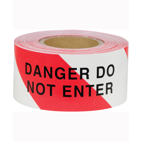 WORKWEAR, SAFETY & CORPORATE CLOTHING SPECIALISTS - 75mm x 50mtr - Barrier Tape - Red/White - Danger Do Not Enter