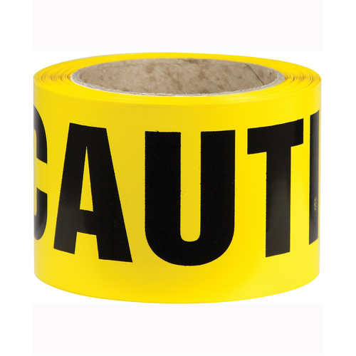 WORKWEAR, SAFETY & CORPORATE CLOTHING SPECIALISTS - 75mm x 50mtr - Barrier Tape - Black/Yellow - Caution