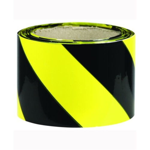 WORKWEAR, SAFETY & CORPORATE CLOTHING SPECIALISTS - 75mm x 50mtr - Barrier Tape - Black/Yellow