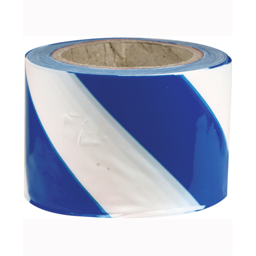 WORKWEAR, SAFETY & CORPORATE CLOTHING SPECIALISTS - 75mm x 500mtr - Barrier Tape - Blue and White