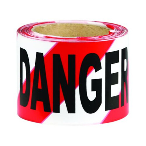 WORKWEAR, SAFETY & CORPORATE CLOTHING SPECIALISTS - 75mm x 500mtr - Barrier Tape - Red/White - Danger