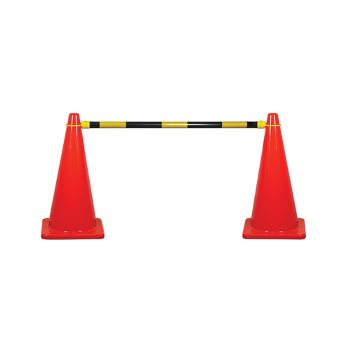 WORKWEAR, SAFETY & CORPORATE CLOTHING SPECIALISTS - 2.0 mtr Extendable Cone Bar - Black/Yellow