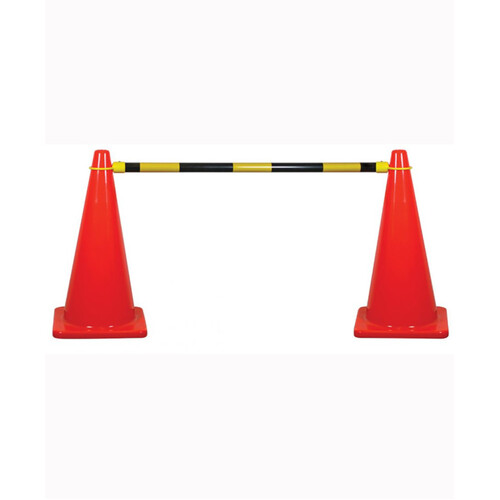 WORKWEAR, SAFETY & CORPORATE CLOTHING SPECIALISTS - 2.0 mtr Extendable Cone Bar - Black/Yellow