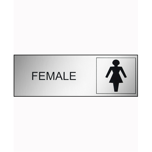 WORKWEAR, SAFETY & CORPORATE CLOTHING SPECIALISTS - 300x100mm - Engraved Label - Black/Brushed Aluminium Traffilite - Adhesive Backed - Female (With Pic