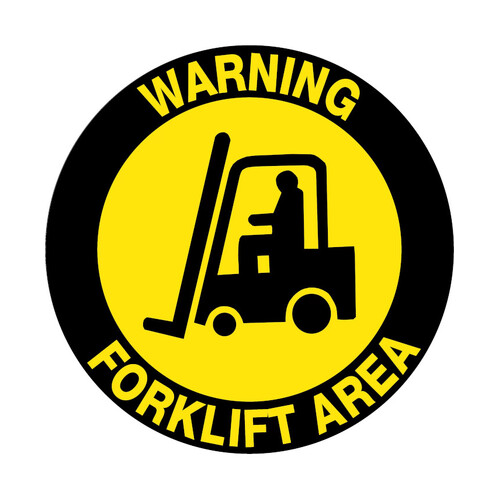 WORKWEAR, SAFETY & CORPORATE CLOTHING SPECIALISTS - 400mm - Self Adhesive, Anti-slip, Floor Graphics - Warning Forklift Area