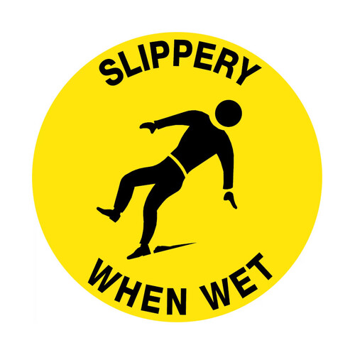 WORKWEAR, SAFETY & CORPORATE CLOTHING SPECIALISTS - 400mm - Self Adhesive, Anti-slip, Floor Graphics - Slippery When Wet