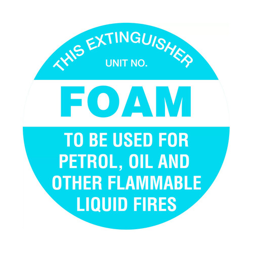 WORKWEAR, SAFETY & CORPORATE CLOTHING SPECIALISTS - 200mm Disc - Self Adhesive - Fire Extinguisher Marker - Foam (Blue)