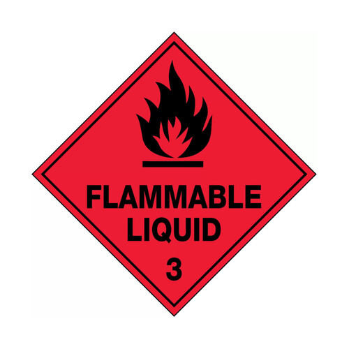 WORKWEAR, SAFETY & CORPORATE CLOTHING SPECIALISTS - 100x100mm - Self Adhesive - Pkt of 6 - Flammable Liquid 3