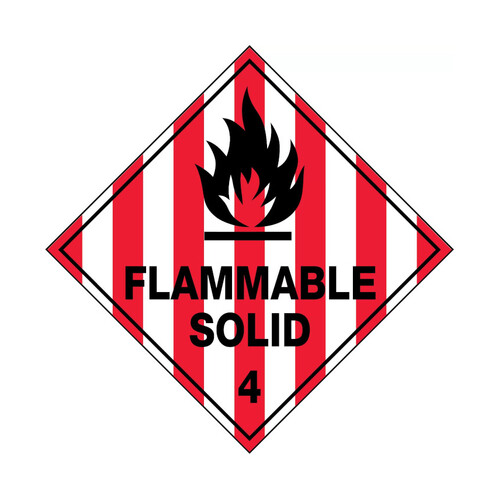 WORKWEAR, SAFETY & CORPORATE CLOTHING SPECIALISTS - 100x100mm - Self Adhesive - Pkt of 6 - Flammable Solid 4